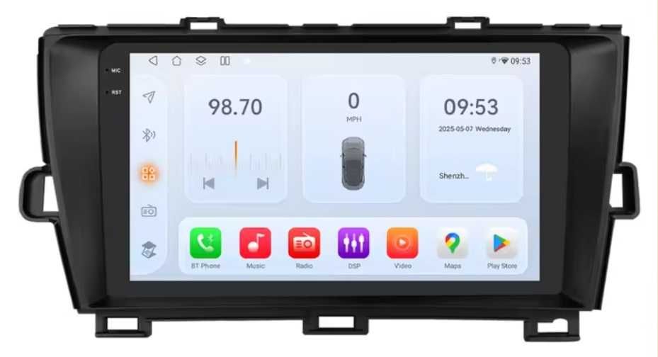 Мултимедия 9″ Android 14 за TOYOTA PRIUS III 3 CARPLAY навигация RDS