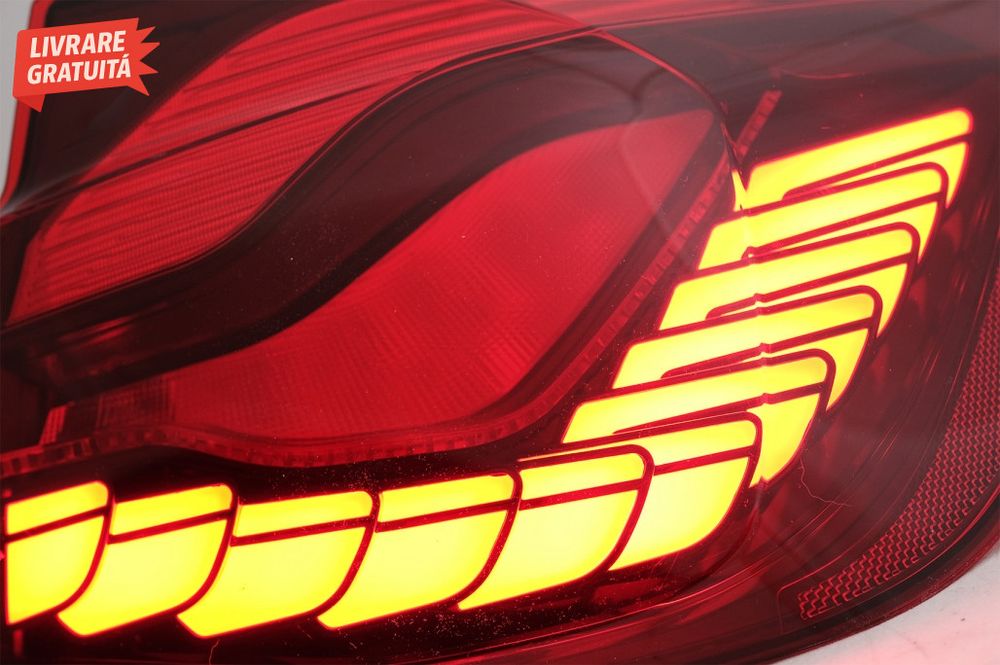 Stopuri OLED BMW Seria 3 F30 (2011-2019) F35 F80 Rosu Clar M4 Design c