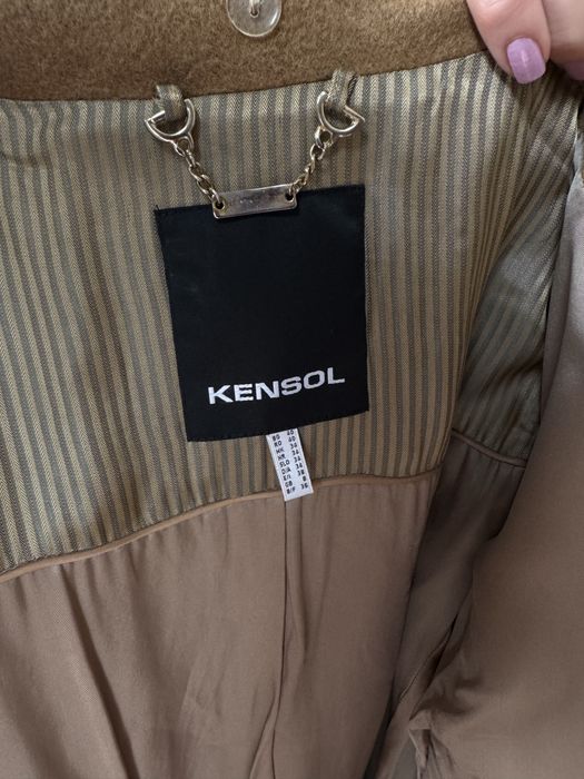 Kensol елегантно палто с естествен косъм (яка), Вълна и кашмир