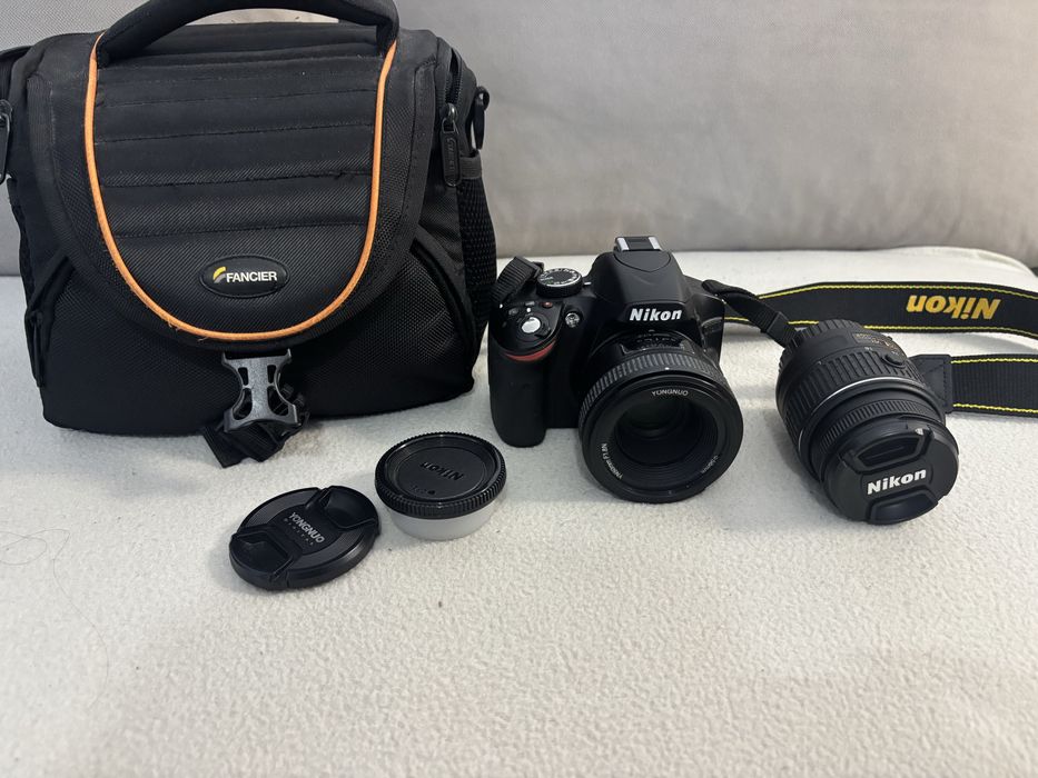 Nikon D3200 DSLR + 2 obiective + geantă foto – kit complet