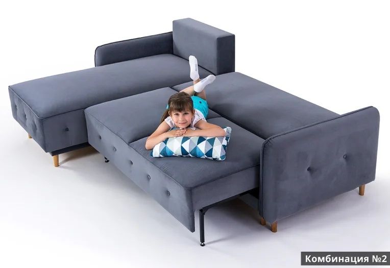 Ъглов разтегателен диван, 2 ракли