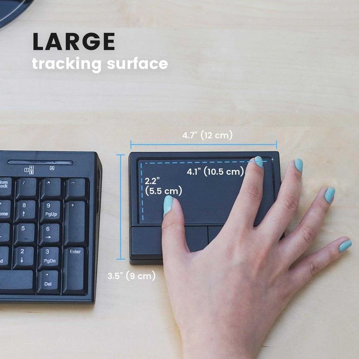 Perixx Безжичен, преносим тракпад за настолни компютри и лаптопи