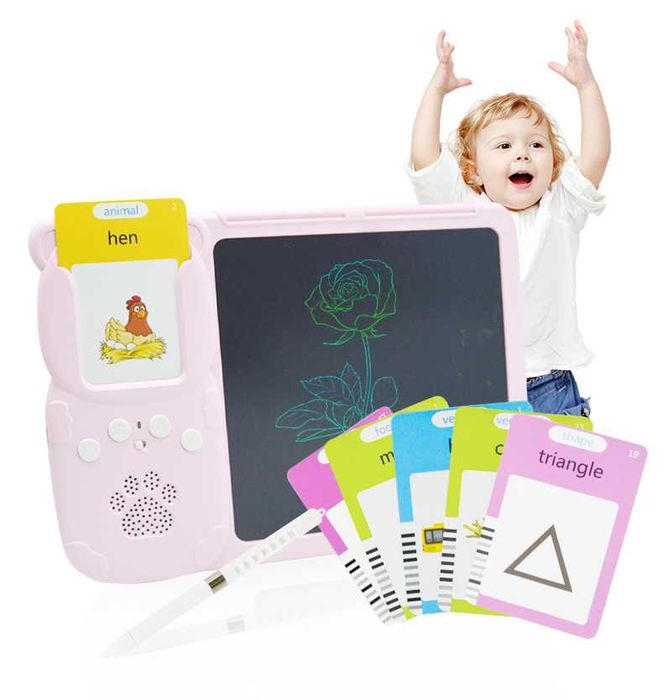 Joc educativ Montessori cu tablă, învățare engleză 3 ani +