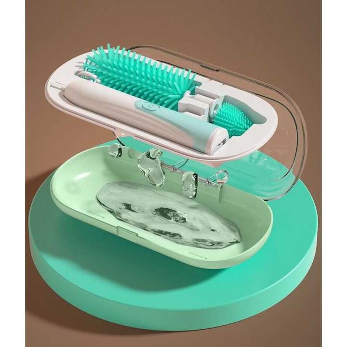 Kit de curatare sticle, 6 in 1, cu functie de sterilizare, perie electrica reincarcabila, multifunctionala, din silicon, perie pentru tetine