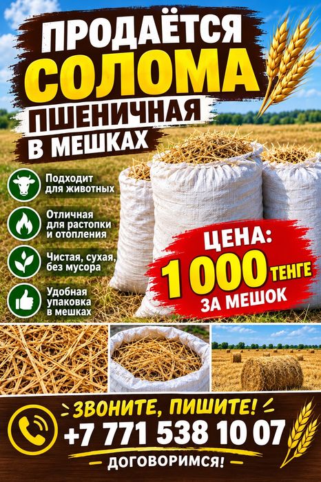 Продам сено, и солому в мешках
