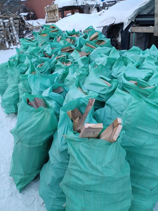 Дрова в мешках готовый материал