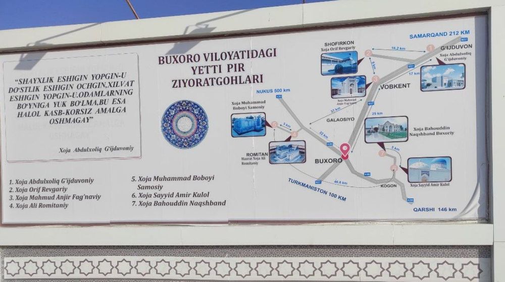 Buxoro viloyat yetti pir ziyoratgoxlari uchun TAKSI XIZMATI