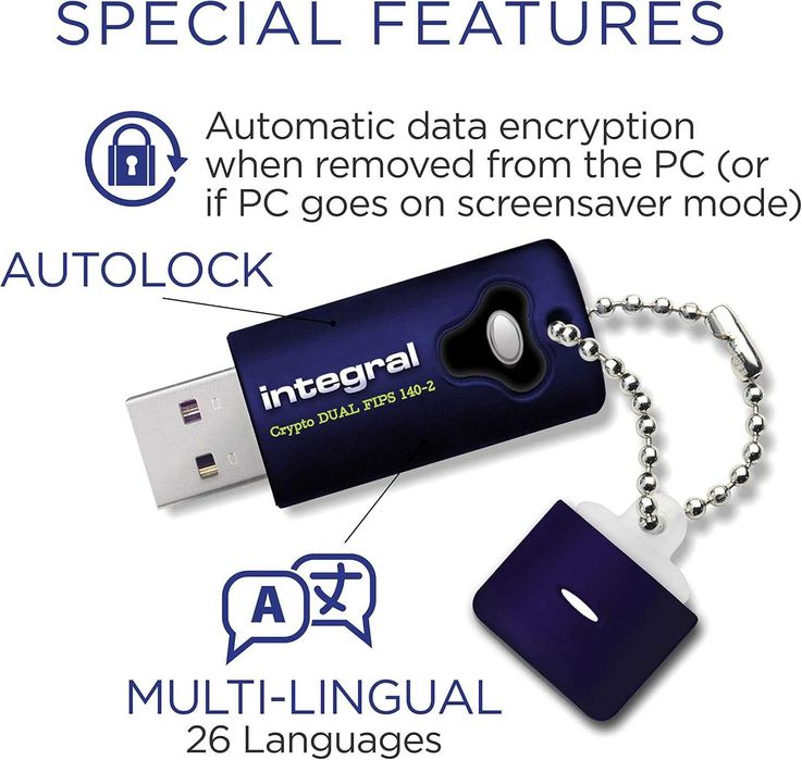 Integral Crypto-140-2 16GB USB 3.0 – криптирана флаш памет AES 256-bit
