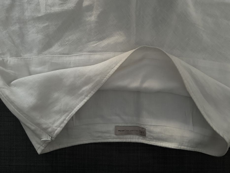 Fusta din in, alba, 42, Marks&Spencer, noua