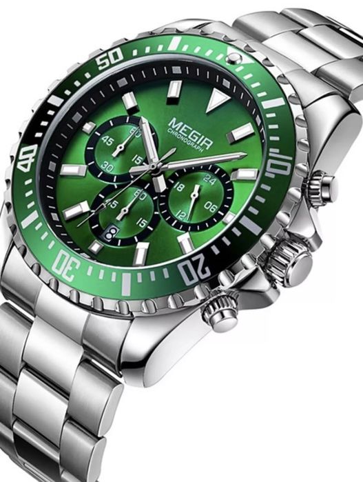 Мъжки Луксозен Аналогов Кварцов Водоустойчив Часовник Megir