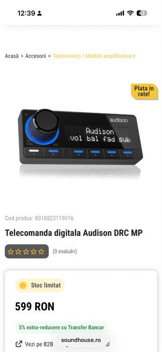 filtre + telecomanda audison