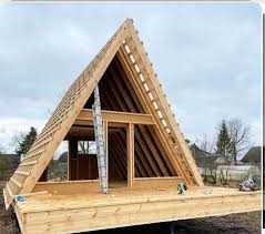 Vand casa modulara tip A frame pe structura de lemn sau metalica 7x7m
