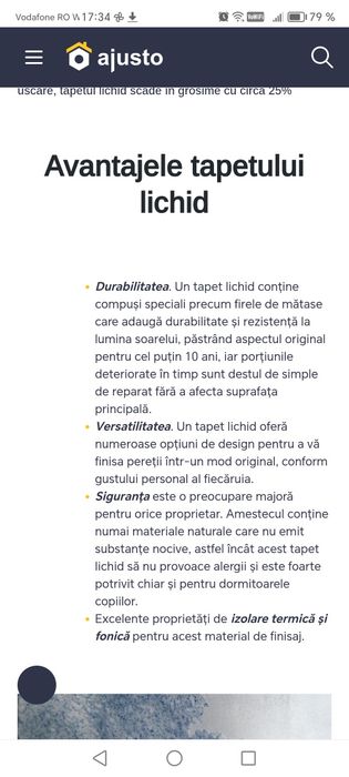 Tapet lichid ,bagheta și tapet