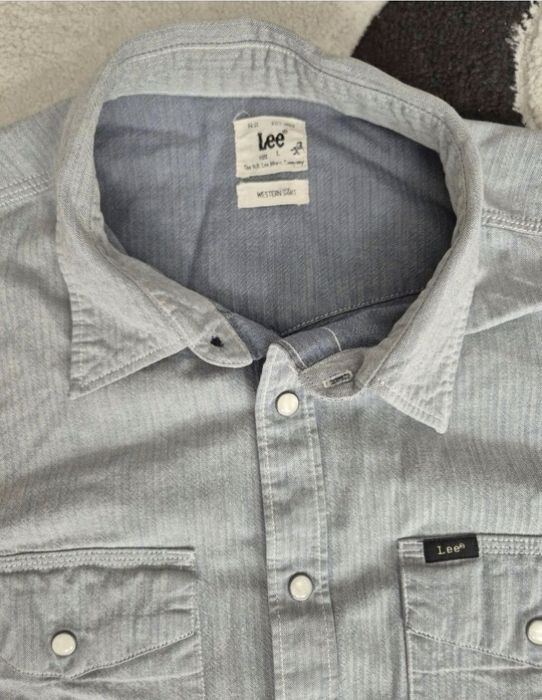 Camasa de blugi, bărbaţi, Lee, Slim Western Albastru, M / L