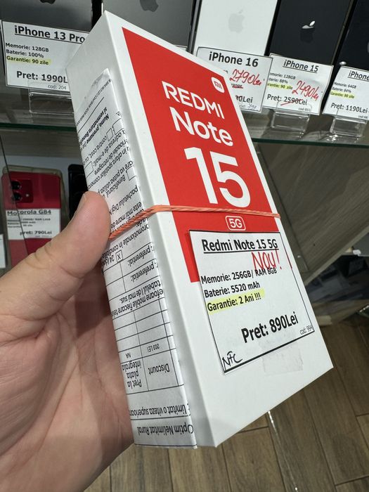 Xiaomi Redmi Note 15 5G 256gb/8gb ram nou sigilat garantie 2 ani