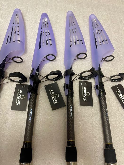 SET 4 Lansete Telescopice FL TELE CARP 3.90m 180G + 4 Mulinete AQ10000