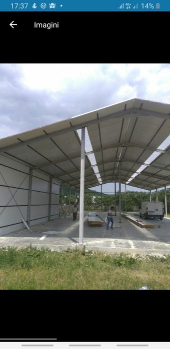 Vand structuri metalice pentru hale . Saivan . Spalatori . Servis .etc