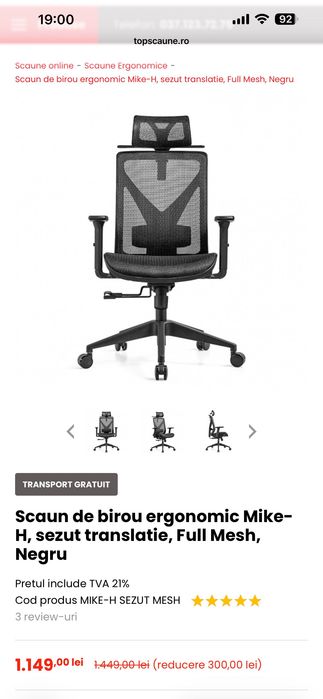 Scaun Ergonomic Birou/Gaming
