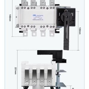 Трифазен механичен превключвател на двойно захранване 250A 4P
