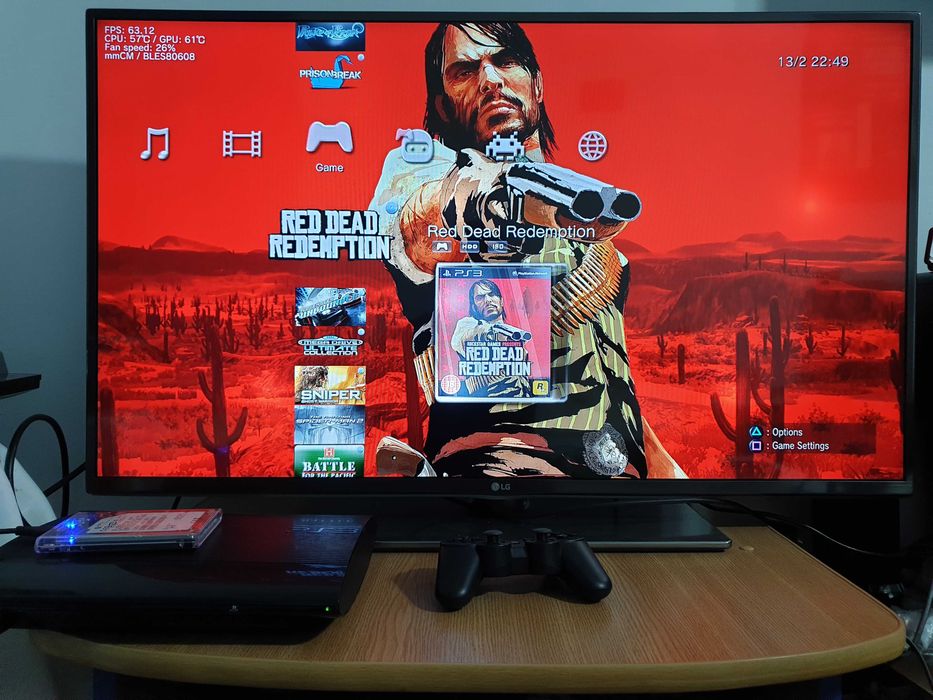PS3 modat HEN 160 + 80 GB & 35 jocuri (GTA, Red Dead, Spider-Man, NFS)