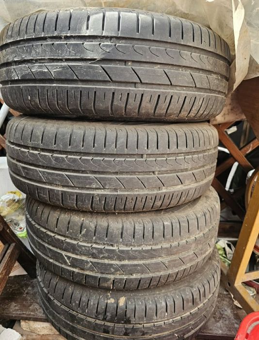Vând set cauciucuri 195/65 R15 + jante Passat, Golf