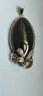 Красивый серебряный кулон  с камнем ОБСИДИАН