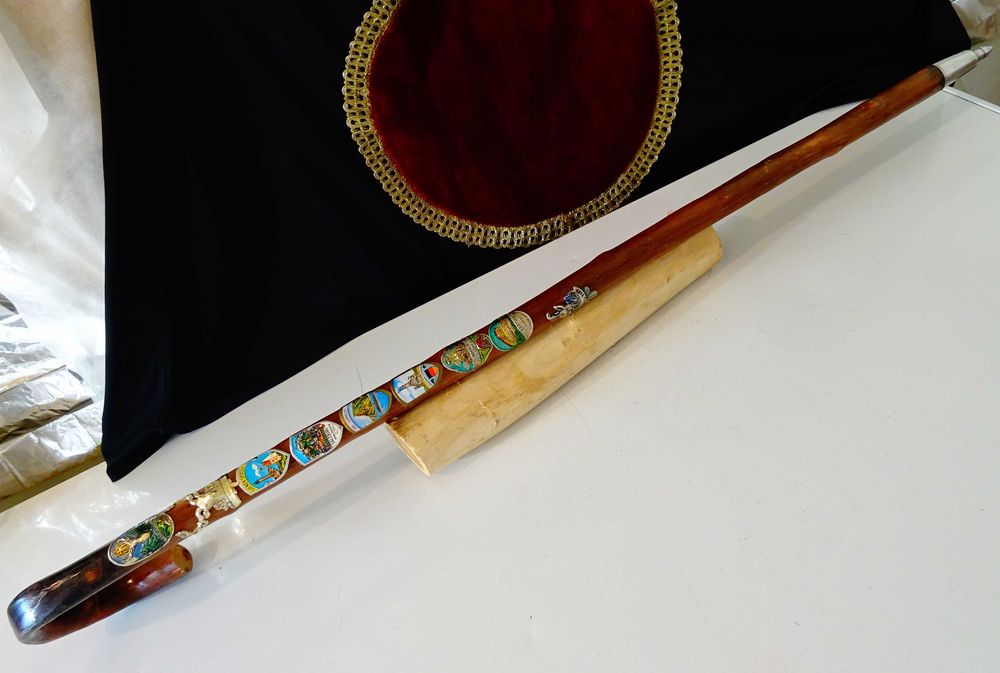 Тиролски туристически бастун,значки,Елен,Коза,Еделвайс.