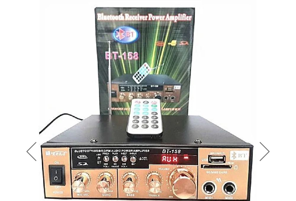 Amplificator boxe combina audio BT-158 30W, Bluetooth USB, Receiver Stereo, Statie karaoke, Radio