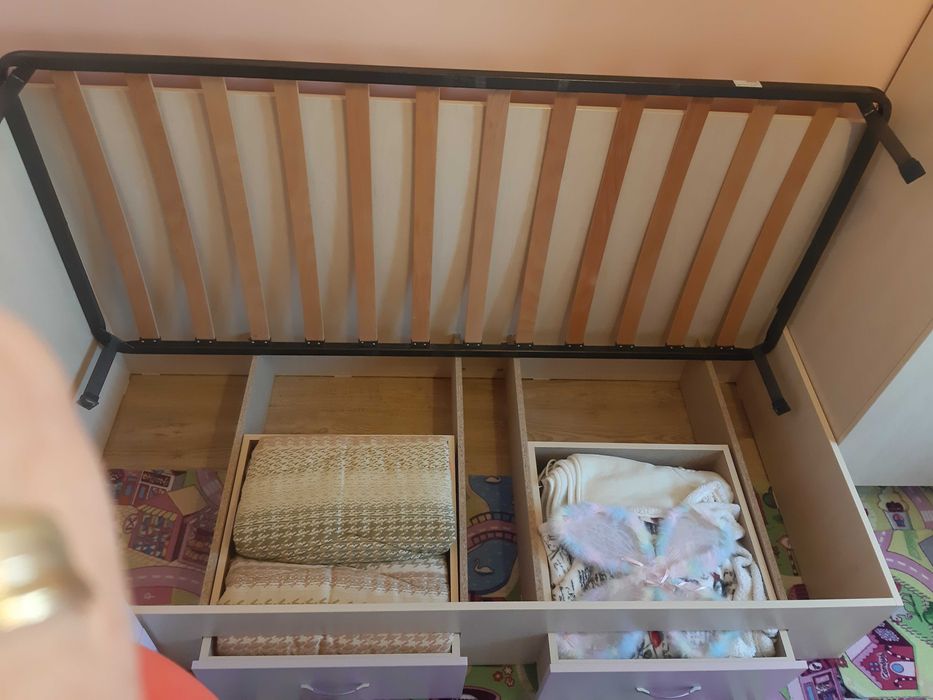 Pat o persoana cu 2 sertare 200x90