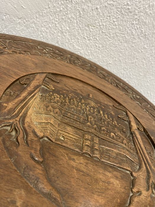Резбована дървена маса Burma Myanmar храмов релеф 1950
