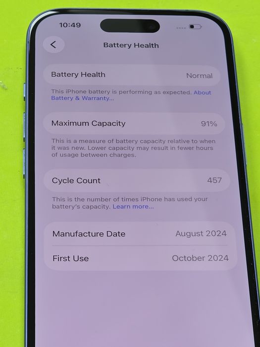 128GB iPhone 16 Гаранция Yettel 3г. 2027 Ultramarine / Син