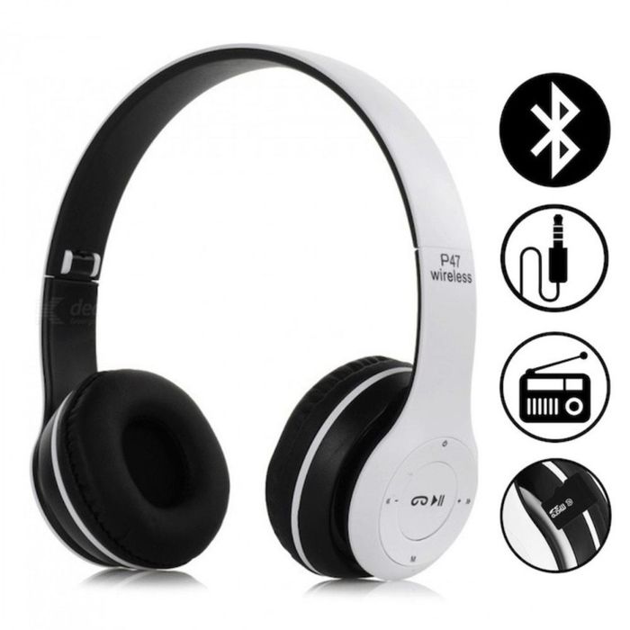 Безжични Bluetooth слушалки P47, Bluetooth 4.2+EDR, Вграден микрофон, MicroSD слот, MP3 плеър