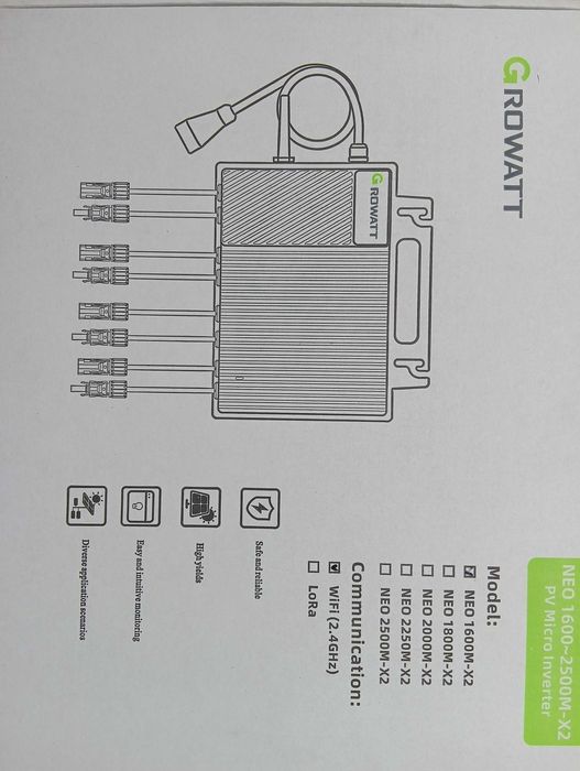 Growatt microinverter NEO 1600M-X2 (WIFI)