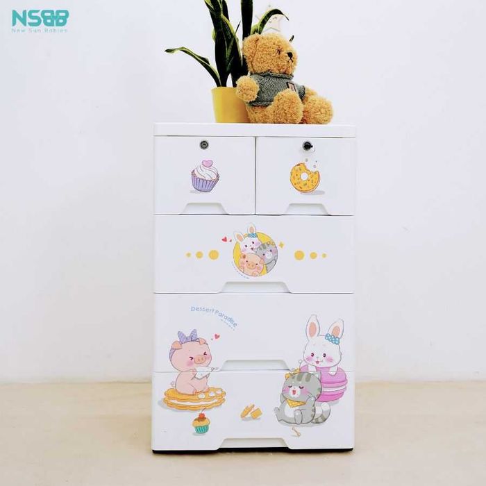 детский пластиковый комод. Panda Dad Happy Homest 113 x 65 x 38