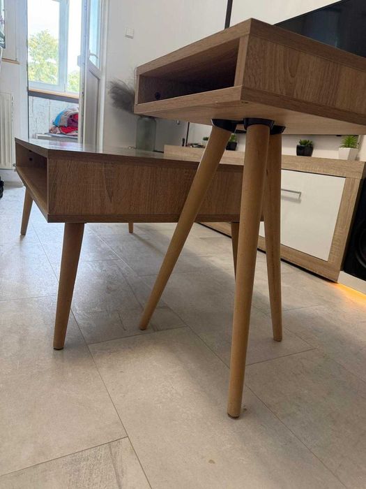 Masa de cafea East Lake, Nancy Homestore, Lemn, 60x110x45 cm, Maro/Verde