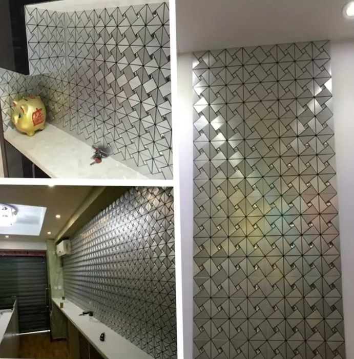 Луксозни метални 3d плочки с кристали