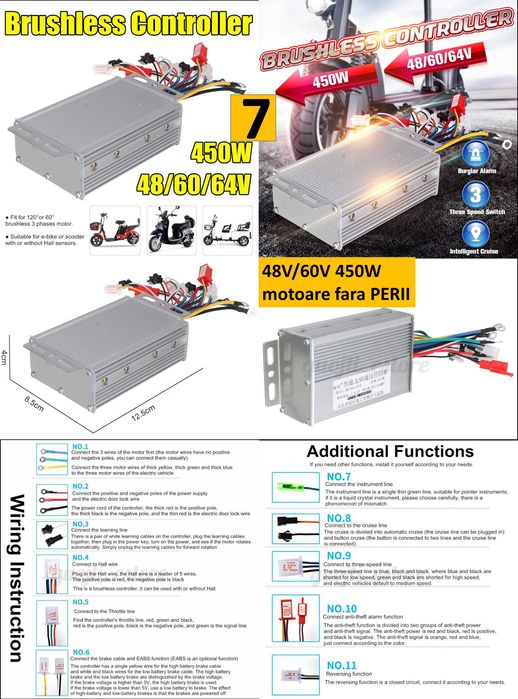 Controler bicicleta electrica /scuter 36V/1000W, 48V/1000W 1500W Noi!
