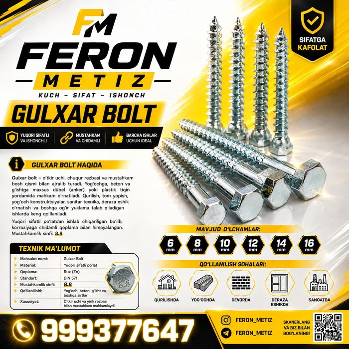 Bolt gayka shayba shepilka metiz maxsulotlari