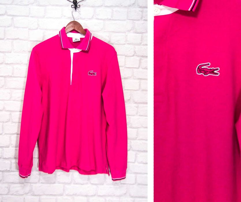 LACOSTE Розова мъжка фланелка размер М