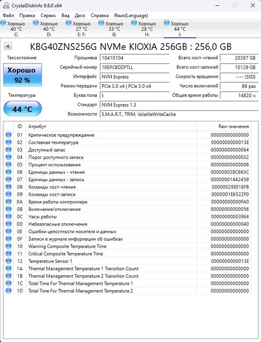 SSD M.2 2230 NVMe Kioxia 256Gb