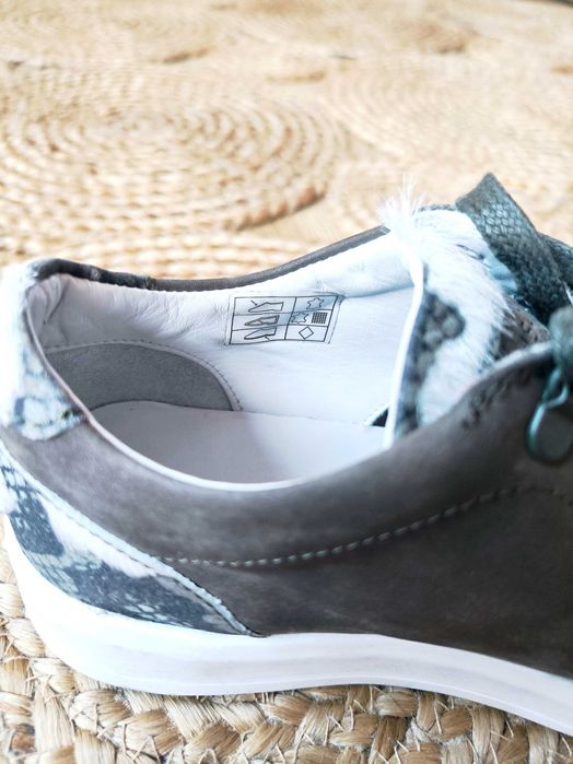 Sneakers Hinson, piele nubuc și piele de ponei, 40