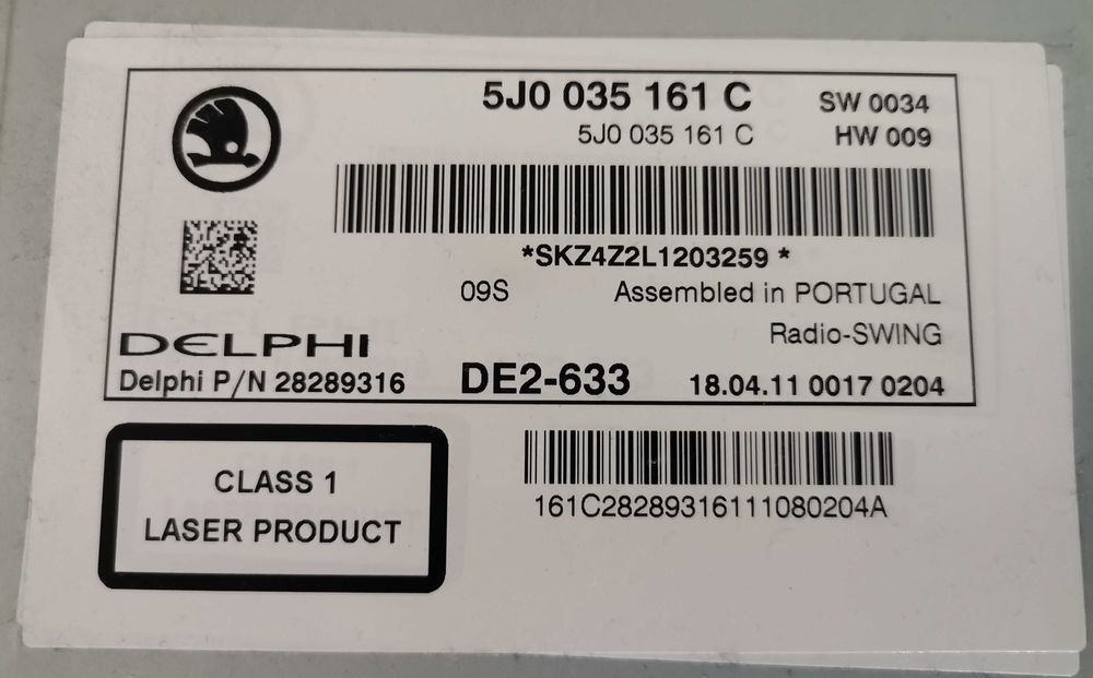 Радио CD от шкода фабия 2011,с дефект