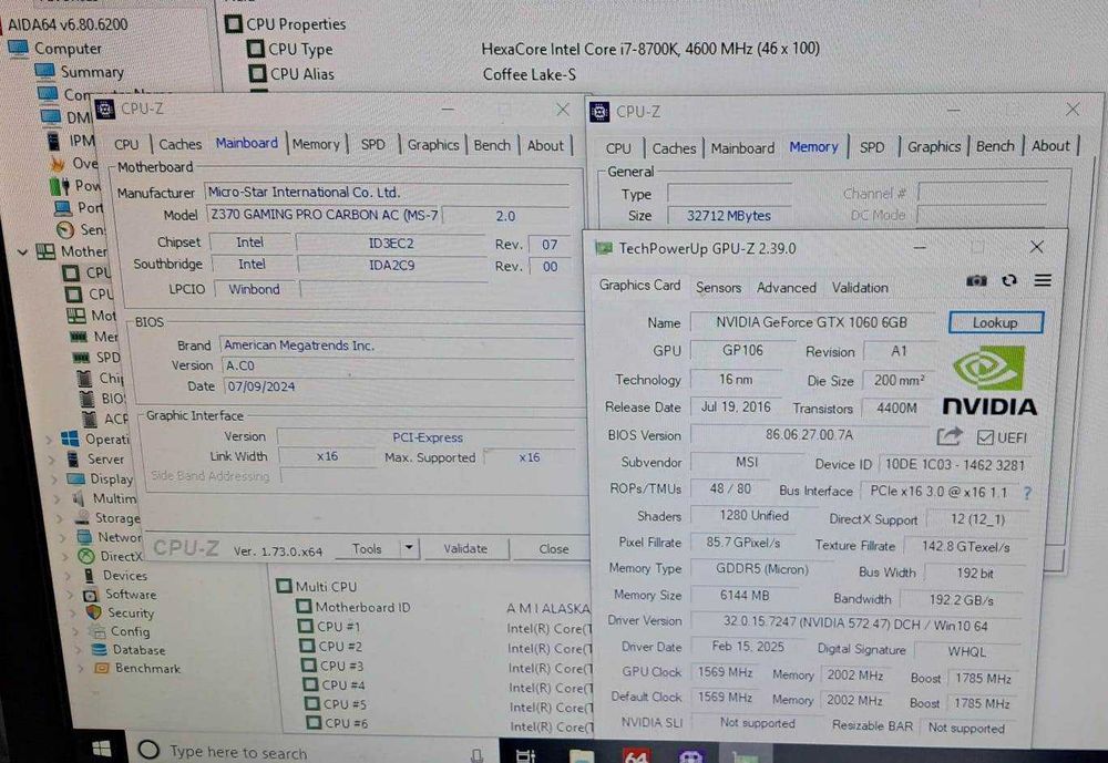 PC Gaming i7 8700K/GTX 1060-6GB/32 GB DDR4/SSD+HDD/GTA5/CS GO,etc