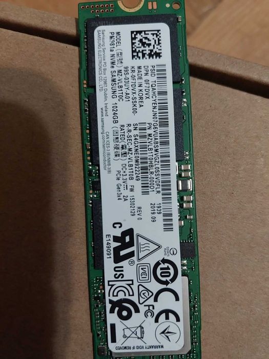 1TB M.2 NVMe - Crucial P3, Samsung