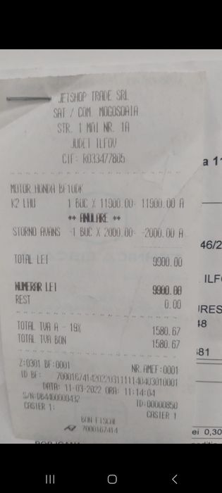 Honda an 2022 cu 40 ore funcționare,complet  linie de alimentare compl