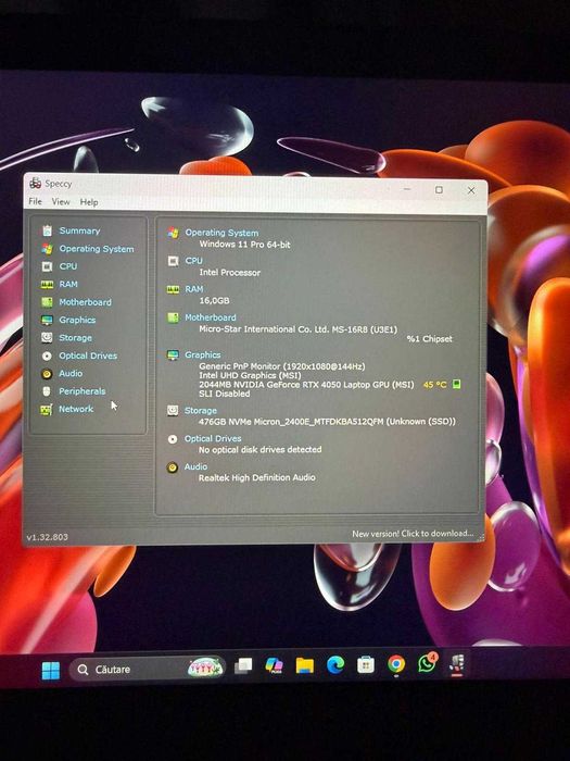 MSI Gaming RTX 4050 6GB / 16GB / 144Hz / i5 Gen12