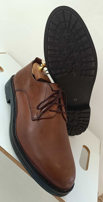 Pantofi derby 42 plain toe premium ZIGN NOI piele naturala