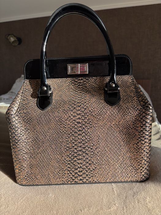 Geanta Piele Naturala Dama 2 culori Iconic