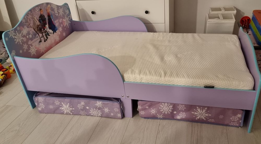 Pat fetite Elsa Frozen cu saltea