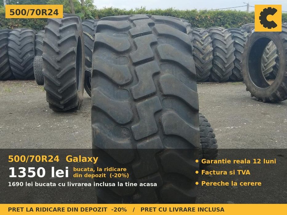 Anvelope Cauciucuri 500/70R24 500/70 R24 500/70-24 5007024 Galaxy Buldo Miniincarcator si Industrial Utilaje Agricole SH Second Hand IEFTIN Stoc Real